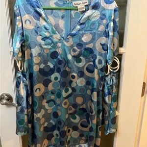 Mini dress costume 70’s look dress up Blue Circle Pattern Dress